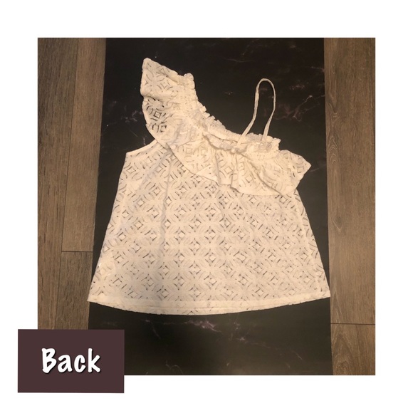 One Shoulder White Tank Top - Picture 4 of 4